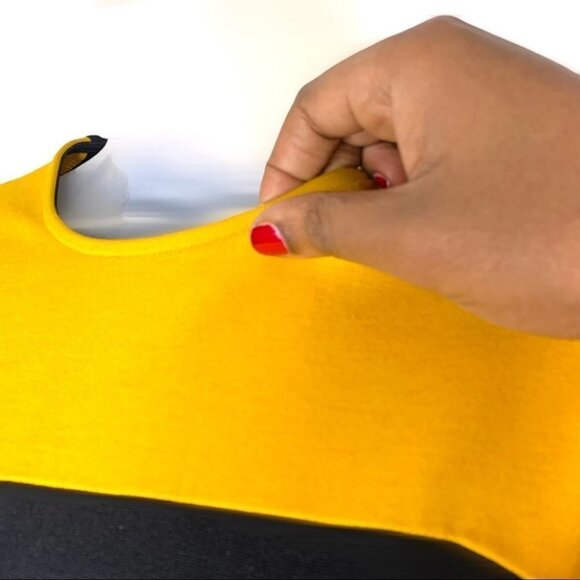 TORN BY RONNY KOBO BLOCK COLOUR BODYCON LONG SLEEVES ROUND NECK STRETCH LARGE - Picture 6 of 11